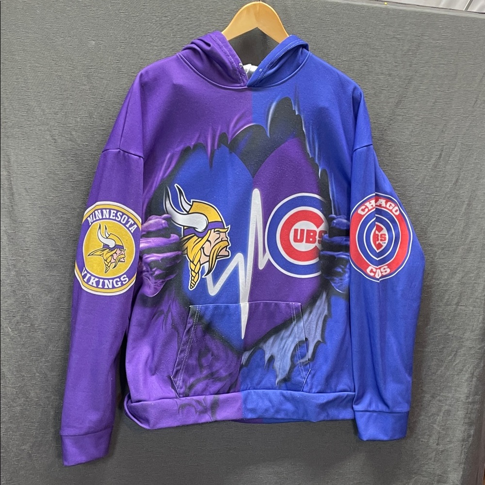 Purple and Blue Sports Team Hoodie